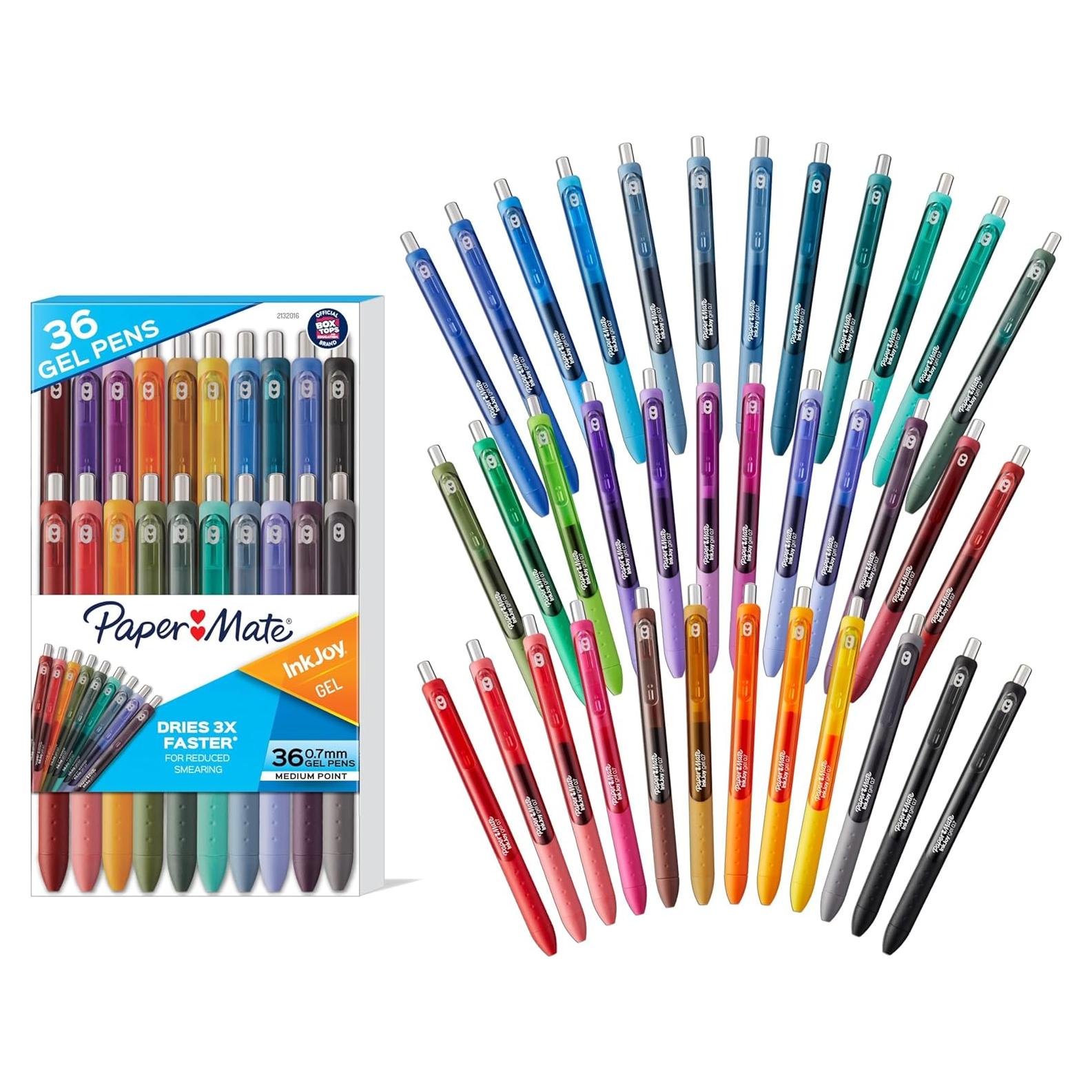 Bolígrafos de Gel Paper Mate InkJoy, 36 Colores, Punta 0.7mm