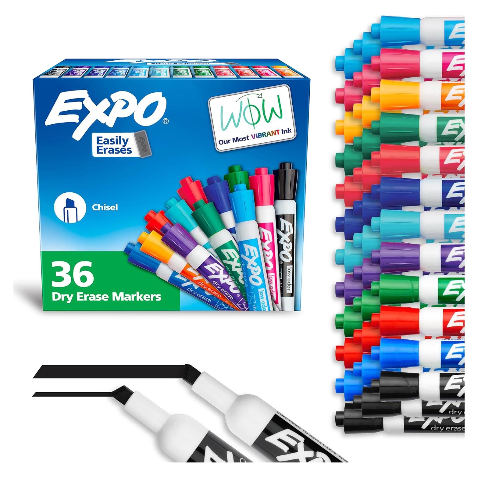 Marcadores Borrado Seco EXPO 36 Colores Asortidos Punta Cincel