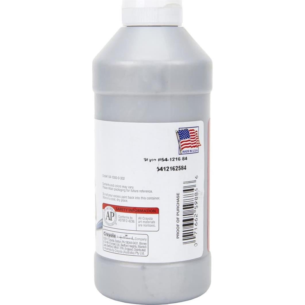 Pintura Tempera Crayola Premier Plata 473ml No Tóxica