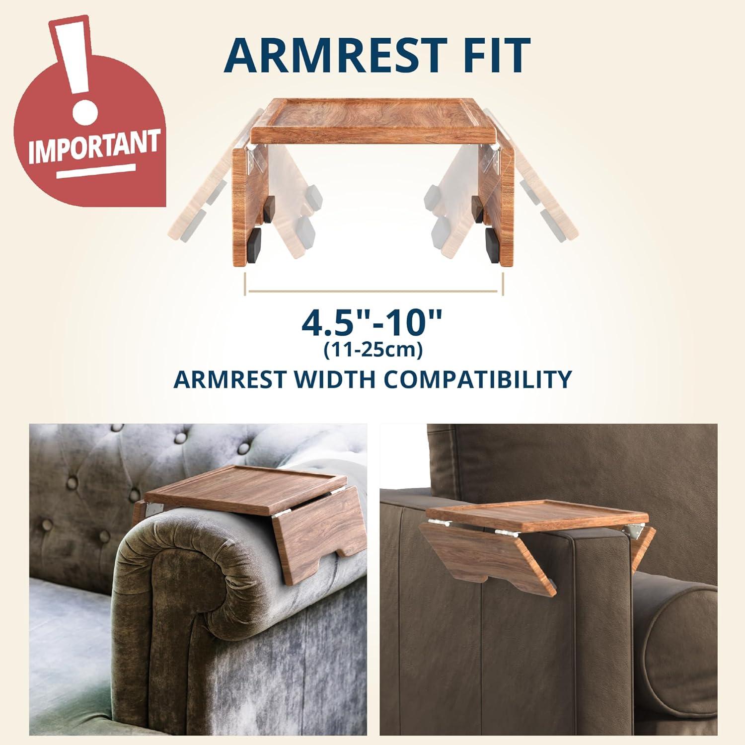 Bandeja de Sofá Klavio Acacia con Soporte para Teléfono