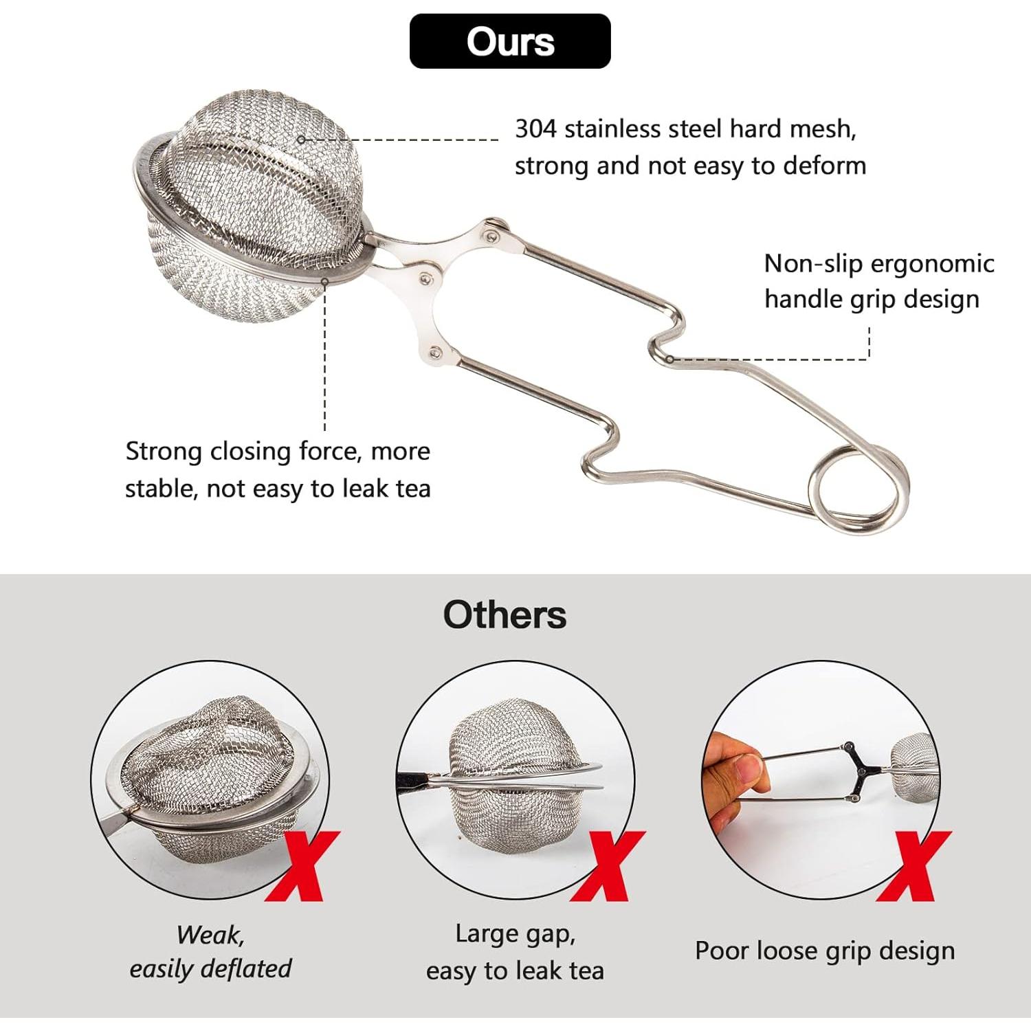 Colador de Té Exptolii Snap Ball 2 Paquete Acero Inoxidable