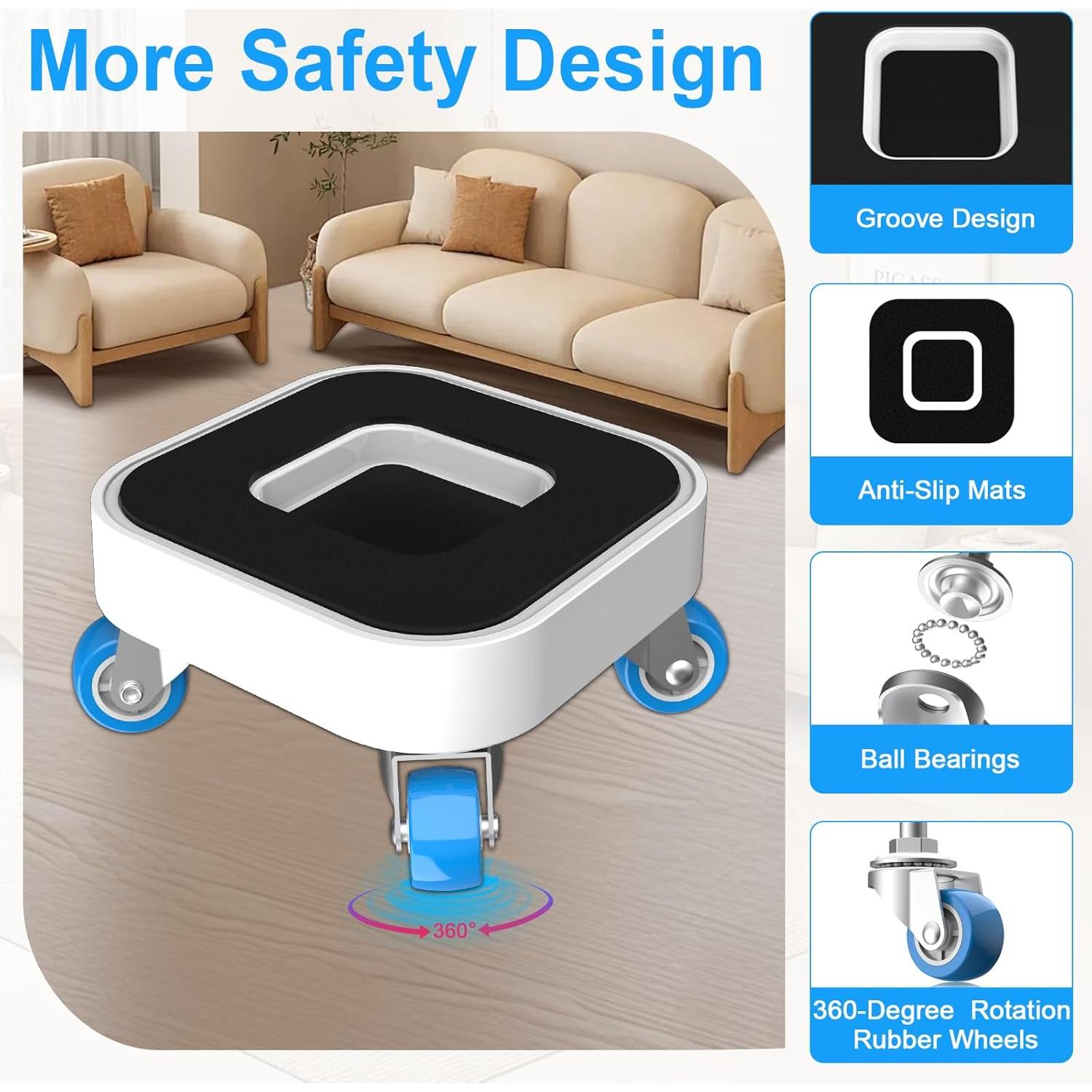 Deslizadores de Muebles KISSCORE con Ruedas 340kg - 4 Unidades