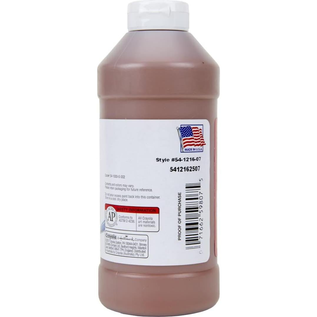 Pintura Tempera Crayola Premier Marrón 473ml No Tóxica