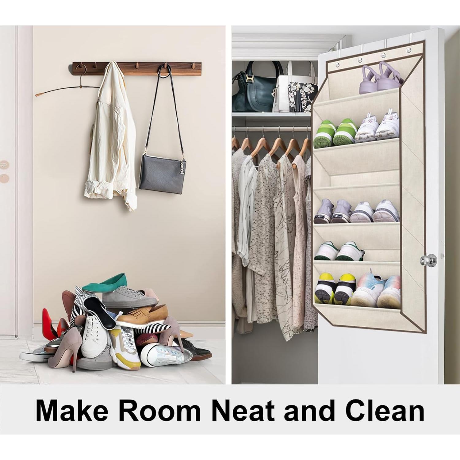 Estante Colgante para Zapatos SLEEPING LAMB Beige 6 Bolsillos