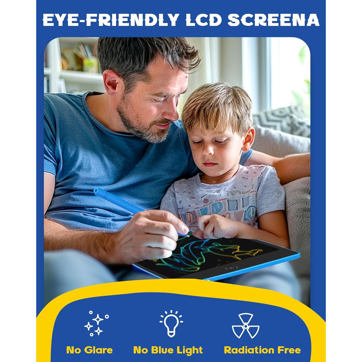 Tableta de Escritura LCD Bravokids 8.5" Azul - 2 Paquete