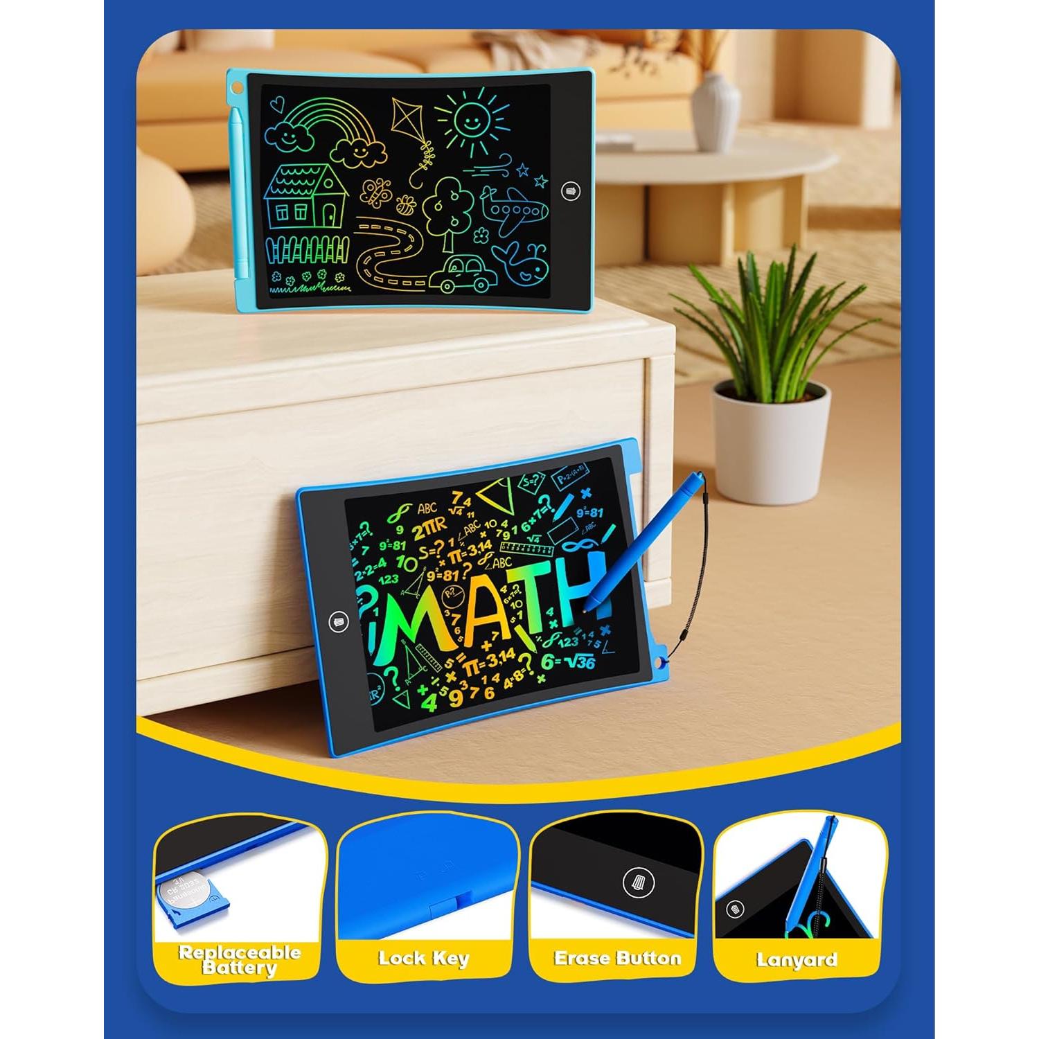 Tableta de Escritura LCD Bravokids 8.5" Azul - 2 Paquete