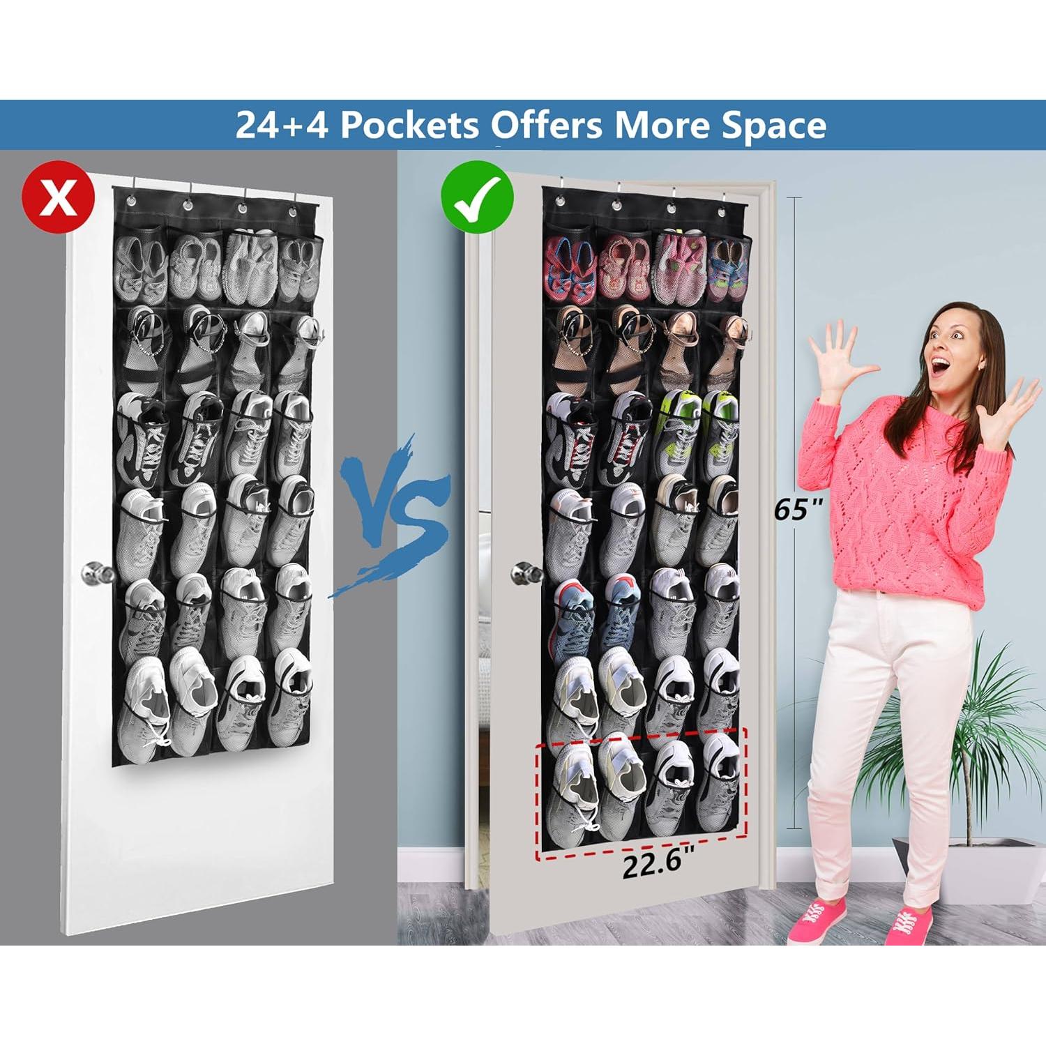 Organizador de Zapatos Colgante MISSLO 28 Bolsillos Negro