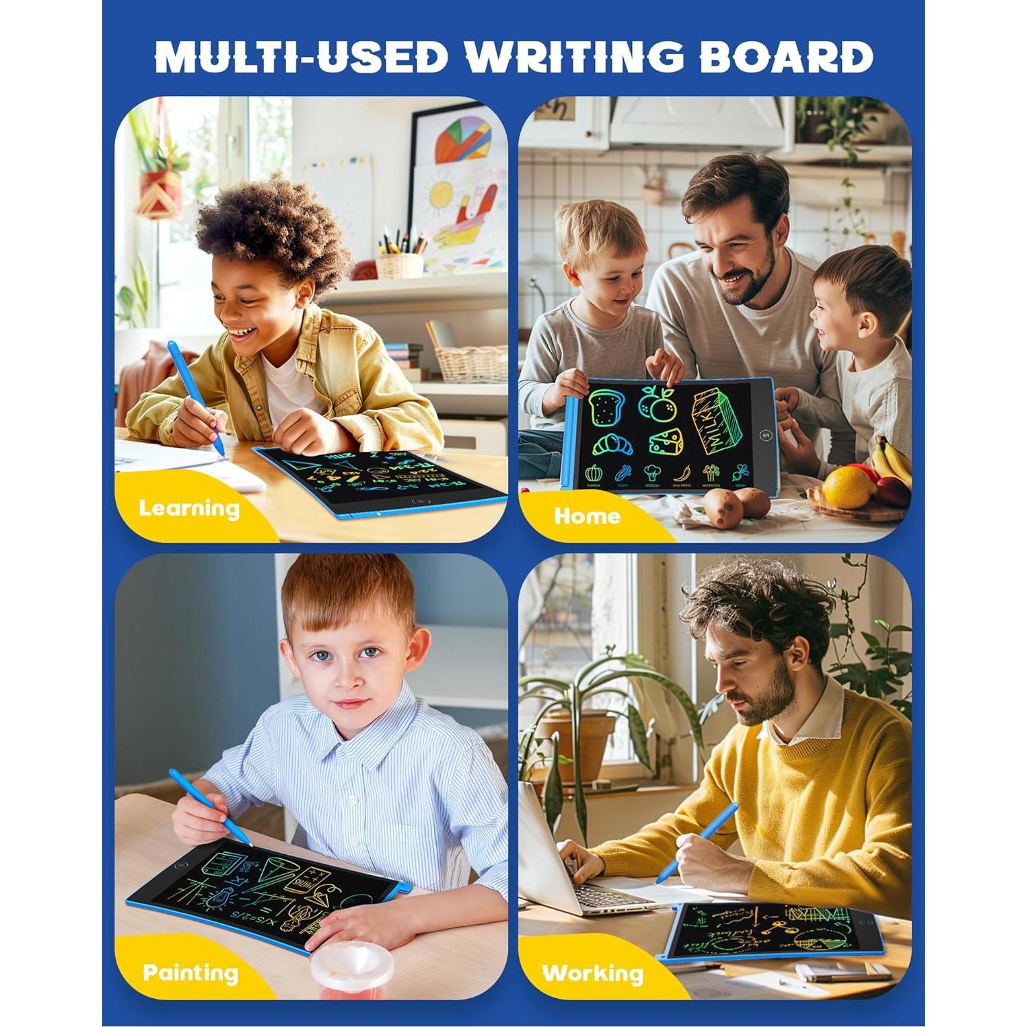 Tableta de Escritura LCD Bravokids 21.6 cm Azul 2 Paquetes