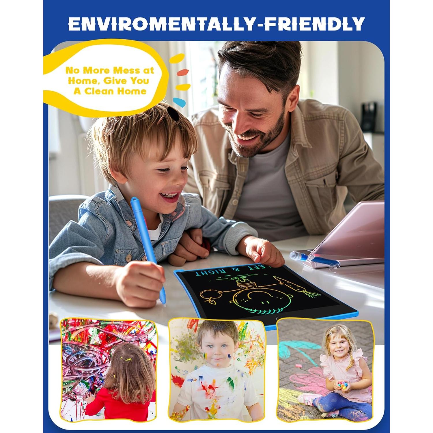 Tableta de Escritura LCD Bravokids 21.6 cm Azul 2 Paquetes