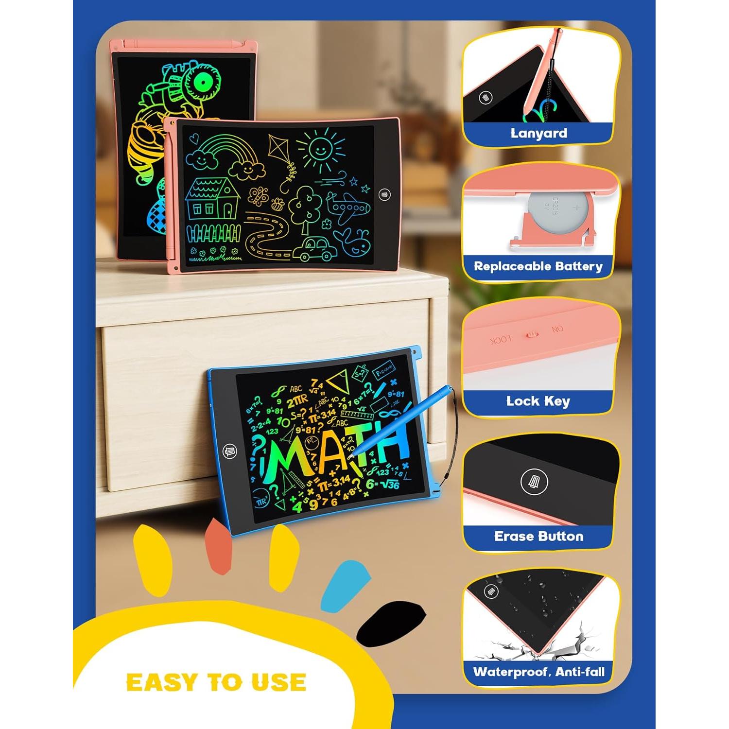 Tableta de Escritura LCD Bravokids 8.5" Colorida para Niños