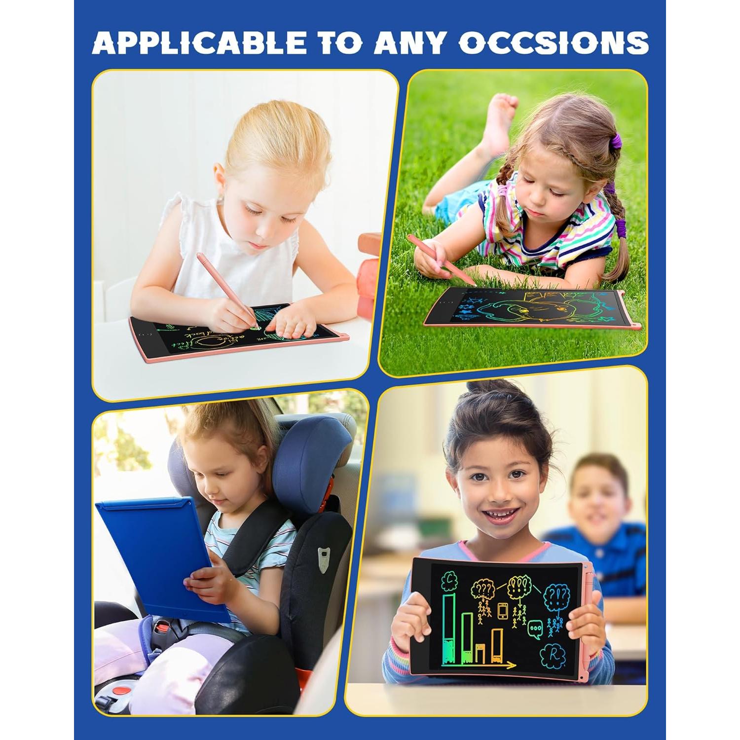 Tableta de Escritura LCD Bravokids 8.5" Colorida para Niños