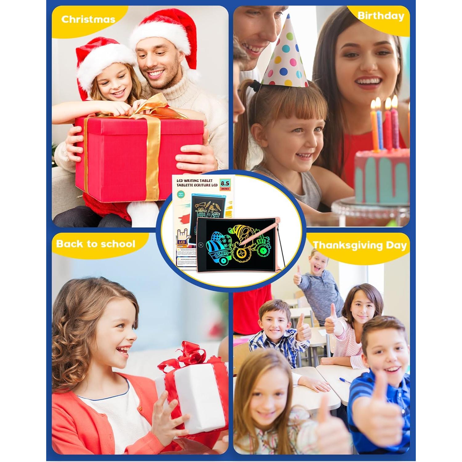 Tableta de Escritura LCD Bravokids 21.6 cm Rosa para Niños