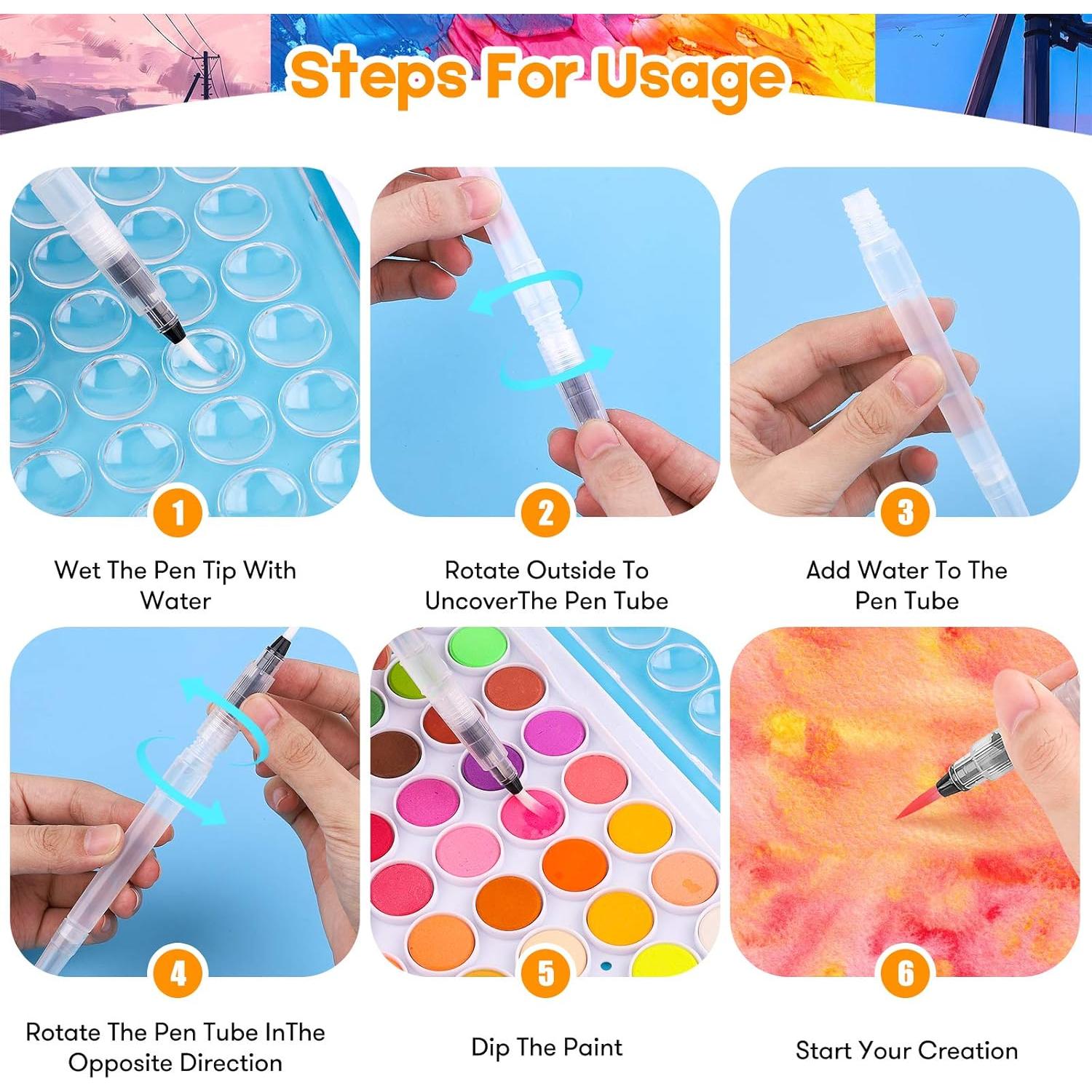 Juego de Pintura Acuarela Taotree 48 Colores y 10 Pinceles