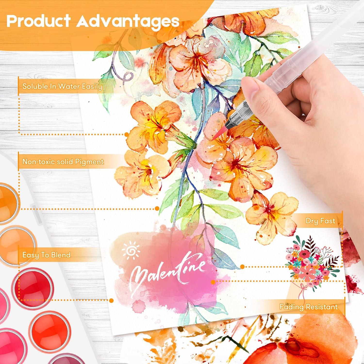 Set de Pintura Acuarela Taotree 48 Colores para Artistas