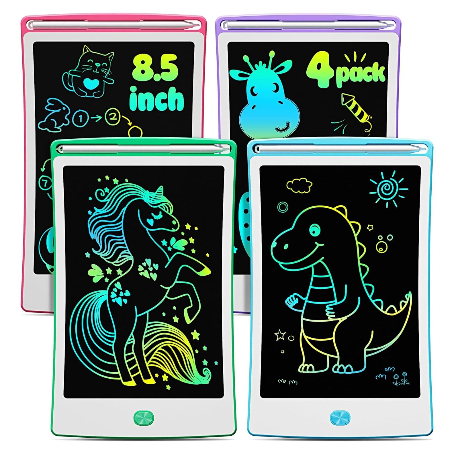 Paquete de 4 Tabletas de Escritura LCD Magic Jimmy 8.5" Coloridas