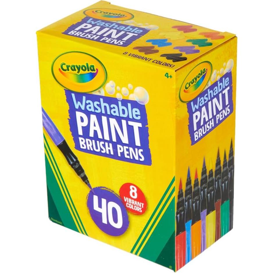 Pinceles de Pintura Crayola No Goteo, Set de 40 Colores Lavables