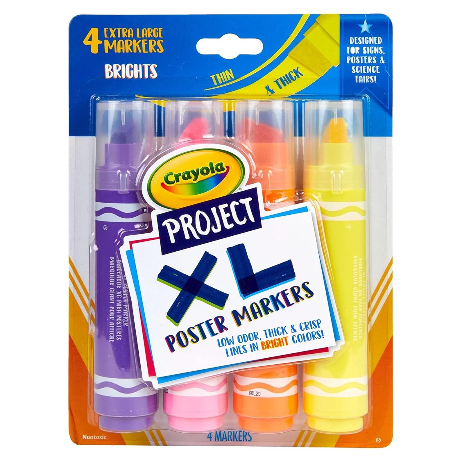 Marcadores de Póster XL Crayola, 4 Colores Brillantes