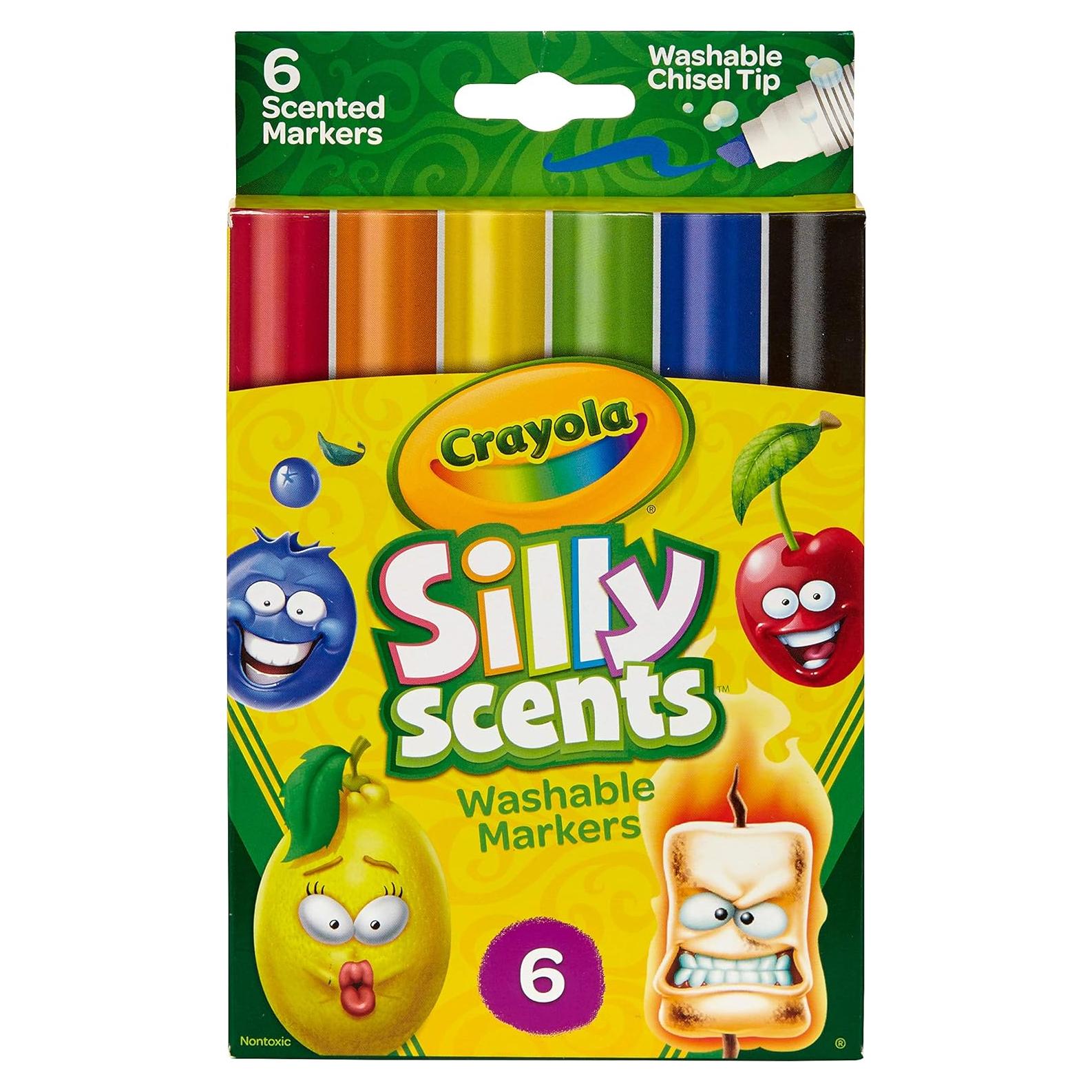 Crayola Silly Scents Scented Markers, Washable, 6Count