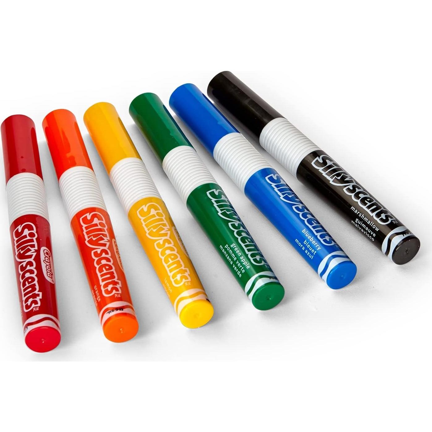 Crayola Silly Scents Scented Markers, Washable, 6Count