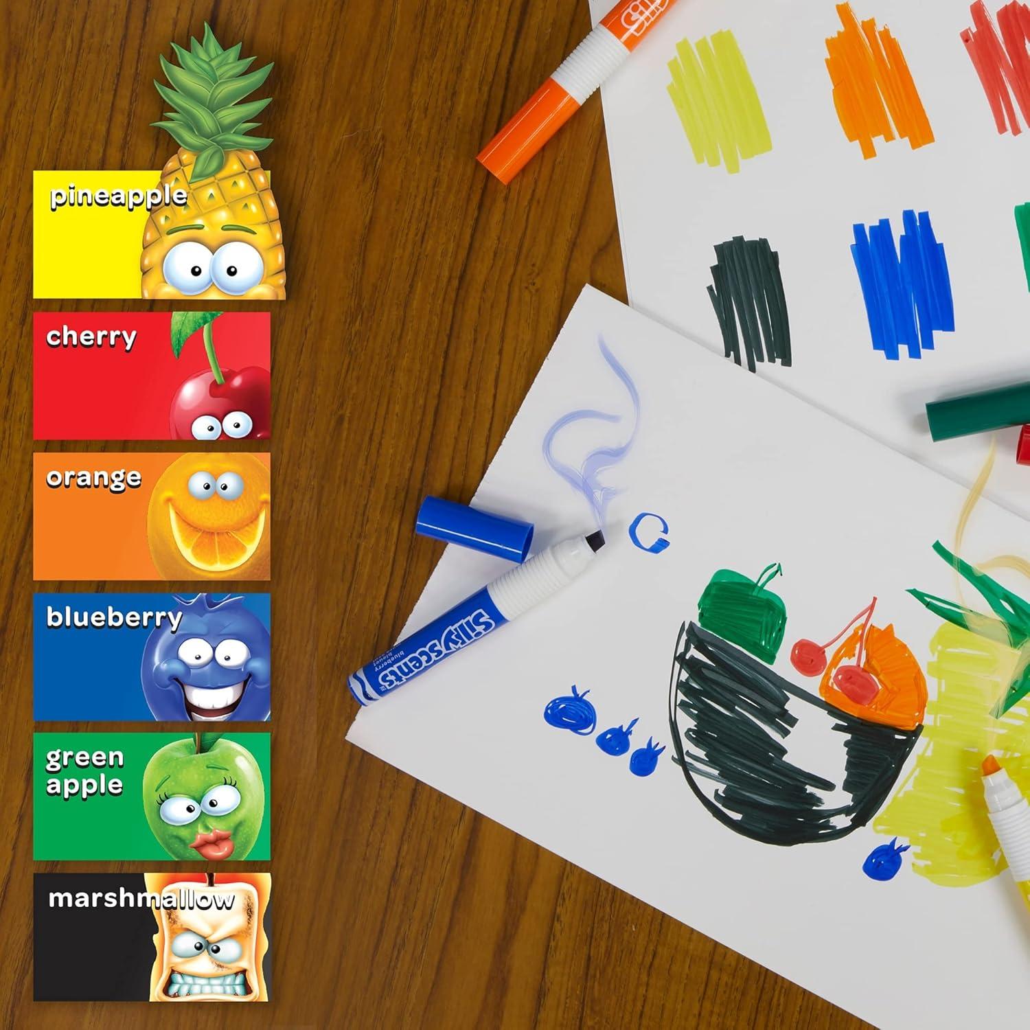 Crayola Silly Scents Scented Markers, Washable, 6Count