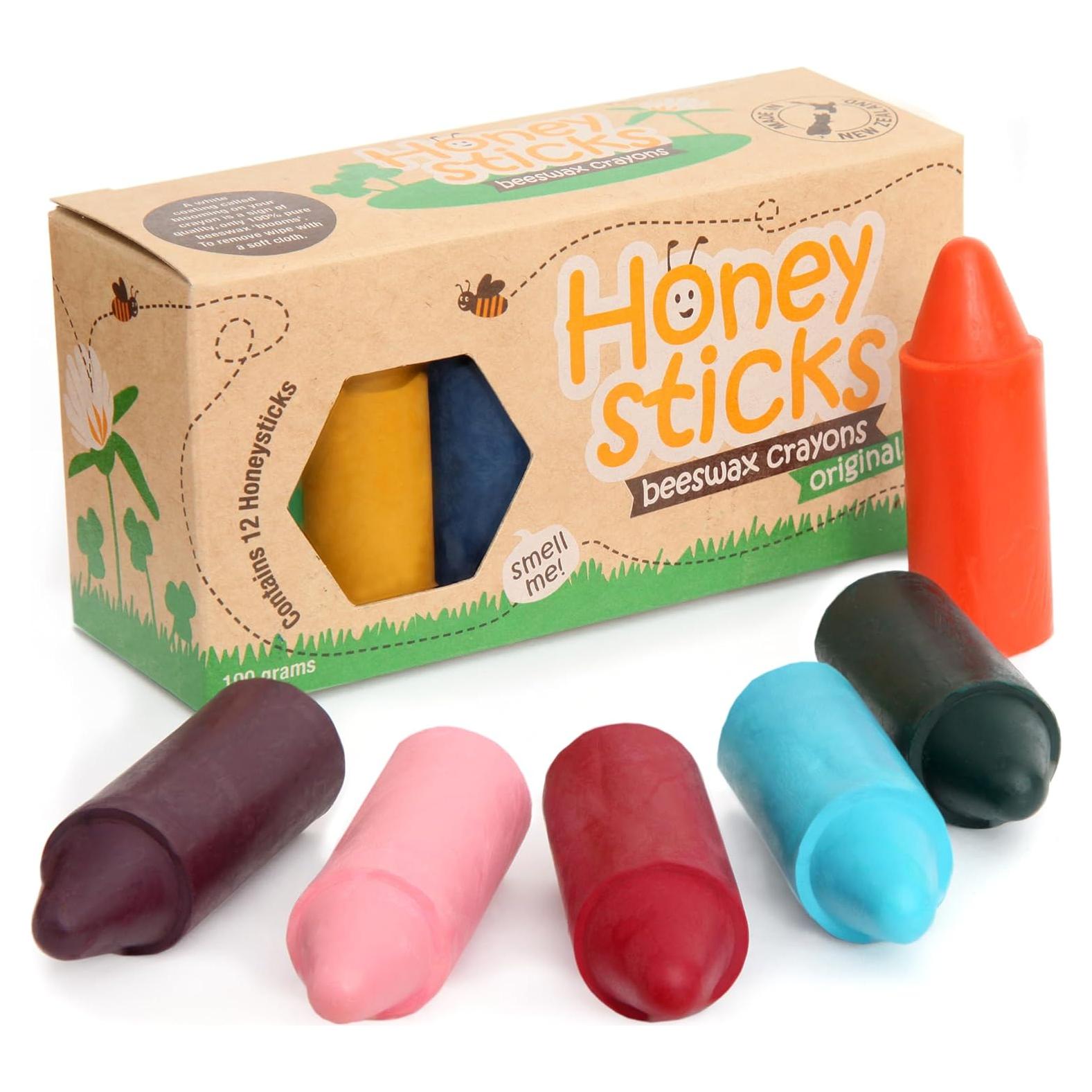Crayones de Cera de Abeja Honeysticks 12 Colores No Tóxicos