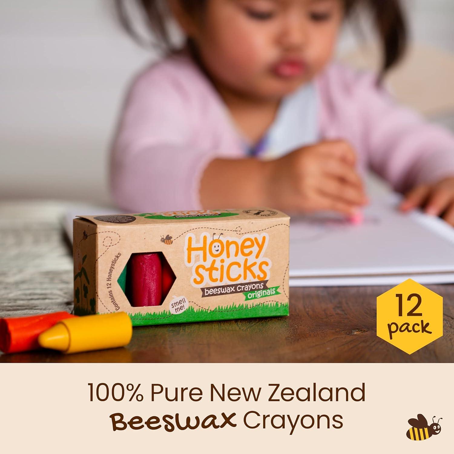 Crayones de Cera de Abeja Honeysticks 12 Colores No Tóxicos