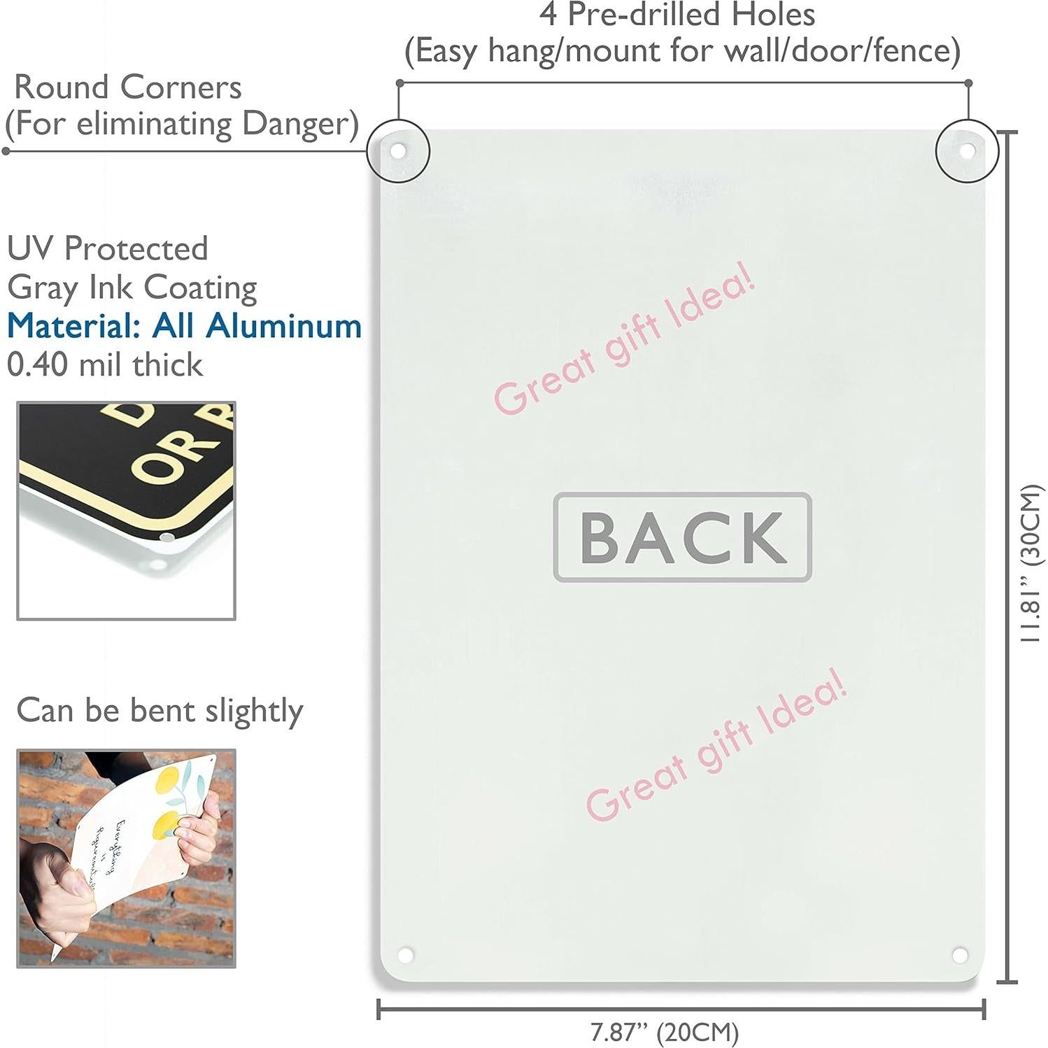 Cartel de Advertencia Velociraptor Peligroso WXSW 30x20 cm