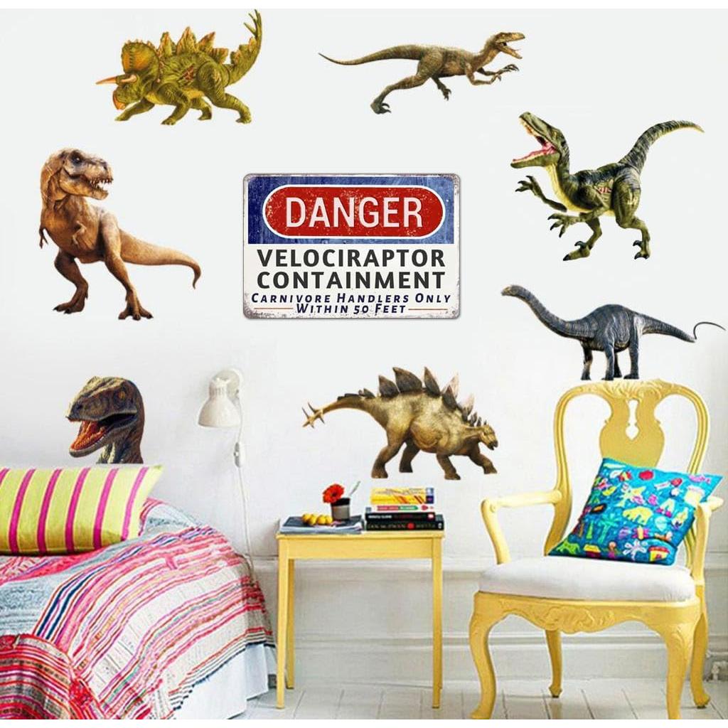 Cartel de Advertencia Velociraptor Peligroso WXSW 30x20 cm