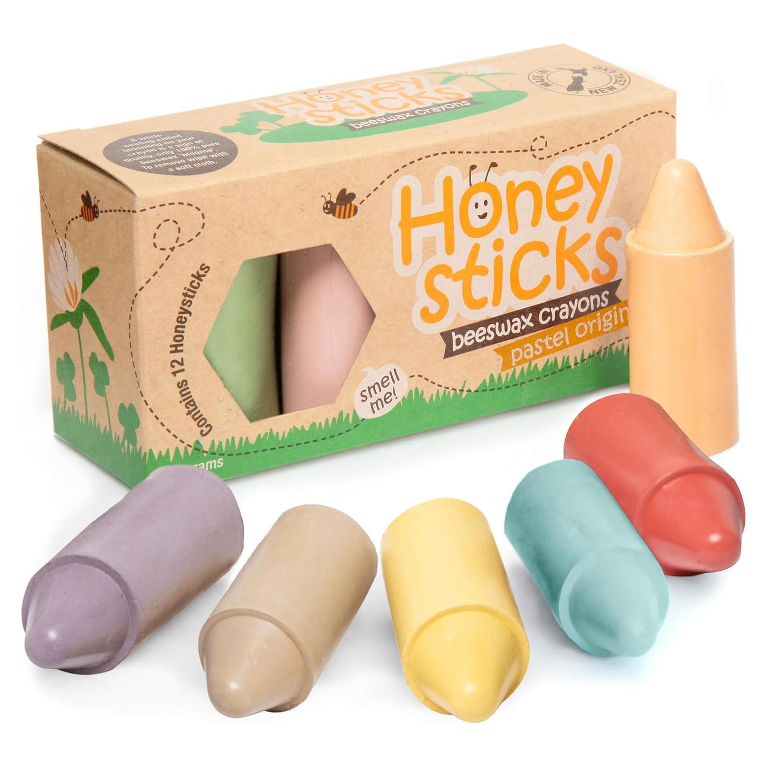 Crayones de Cera de Abeja Honeysticks Pastel - 12 Piezas