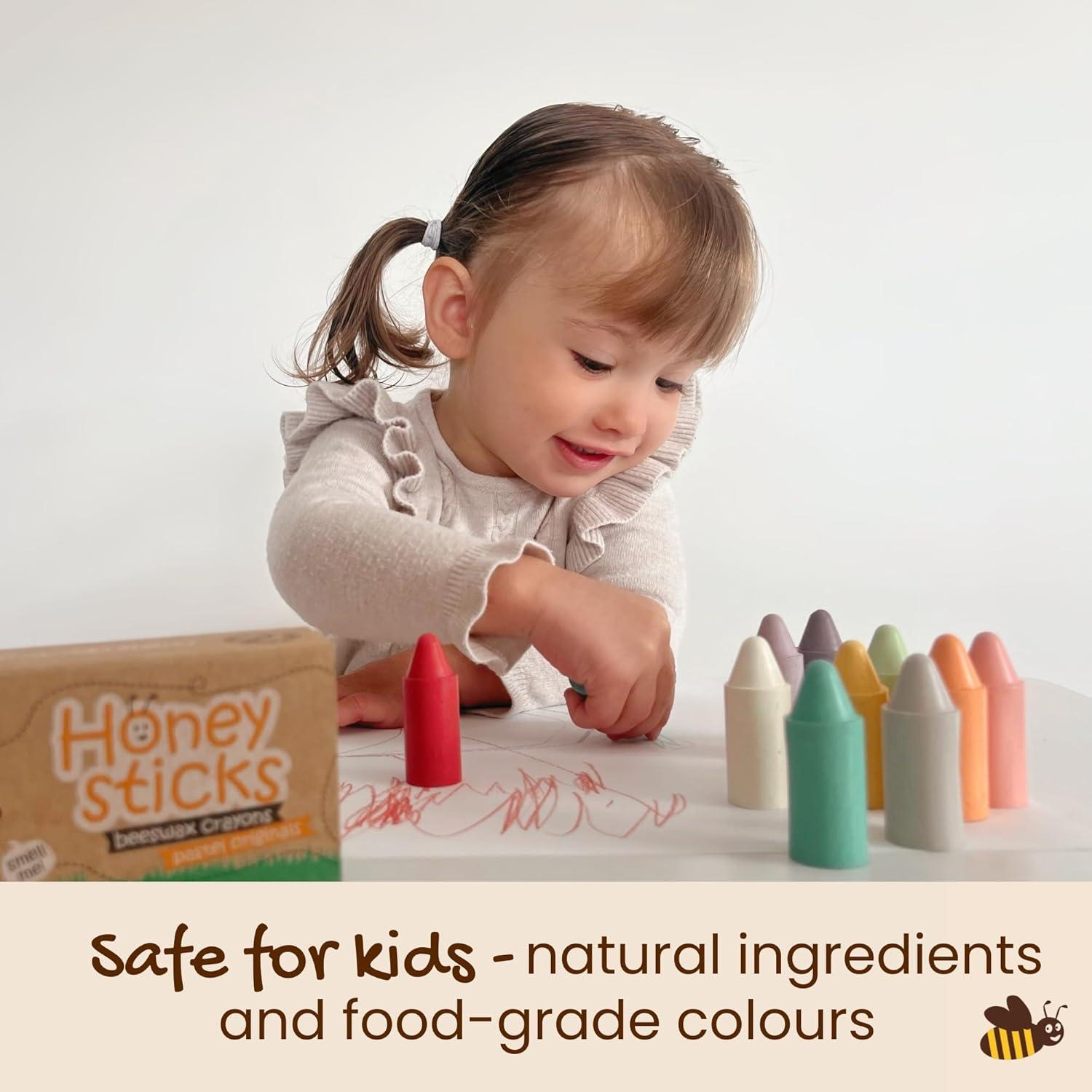 Crayones de Cera de Abeja Honeysticks Pastel - 12 Piezas