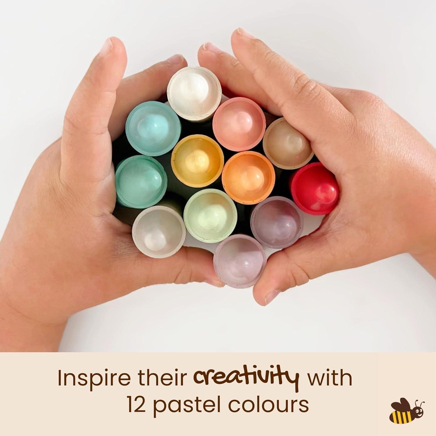 Crayones de Cera de Abeja Honeysticks Pastel - 12 Piezas