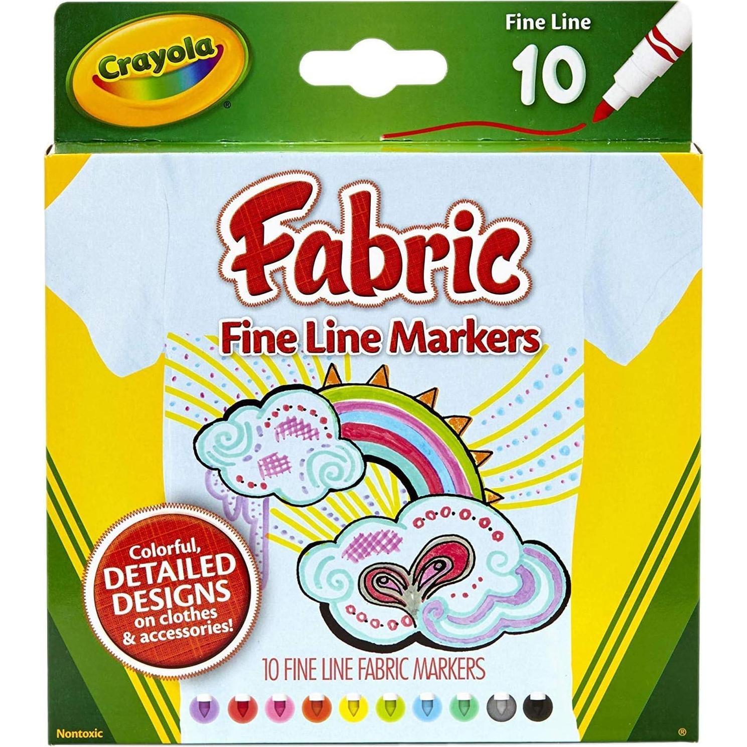 Marcadores de Tela Crayola Set de 10 Colores Asortidos
