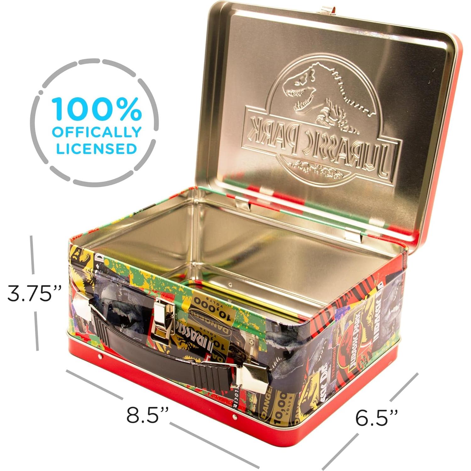 Caja de Almacenamiento de Lata AQUARIUS Jurassic Park 21.95x9.53x16.83cm