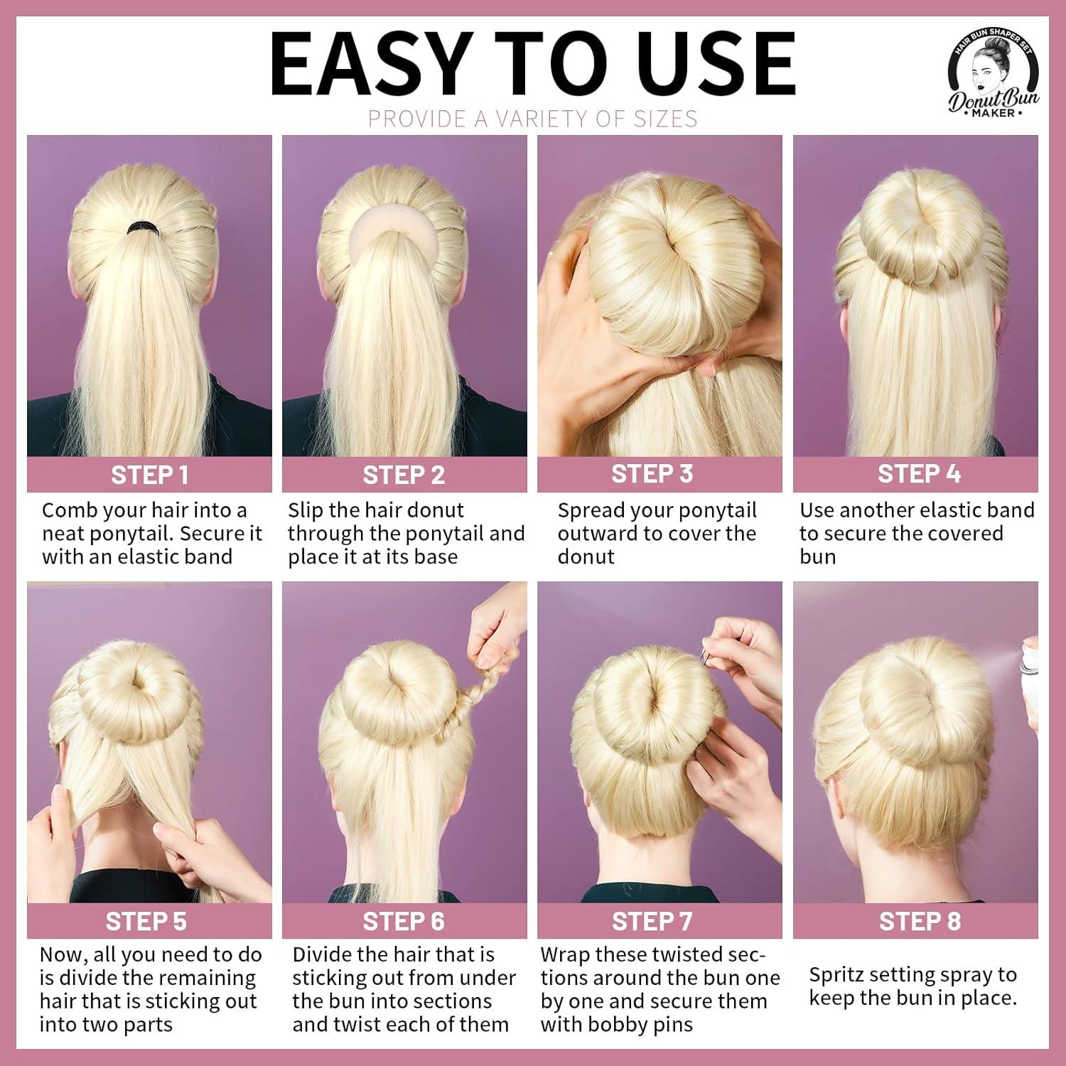 Juego de Hacedores de Moño Teenitor con 4 Tamaños y 20 Horquillas