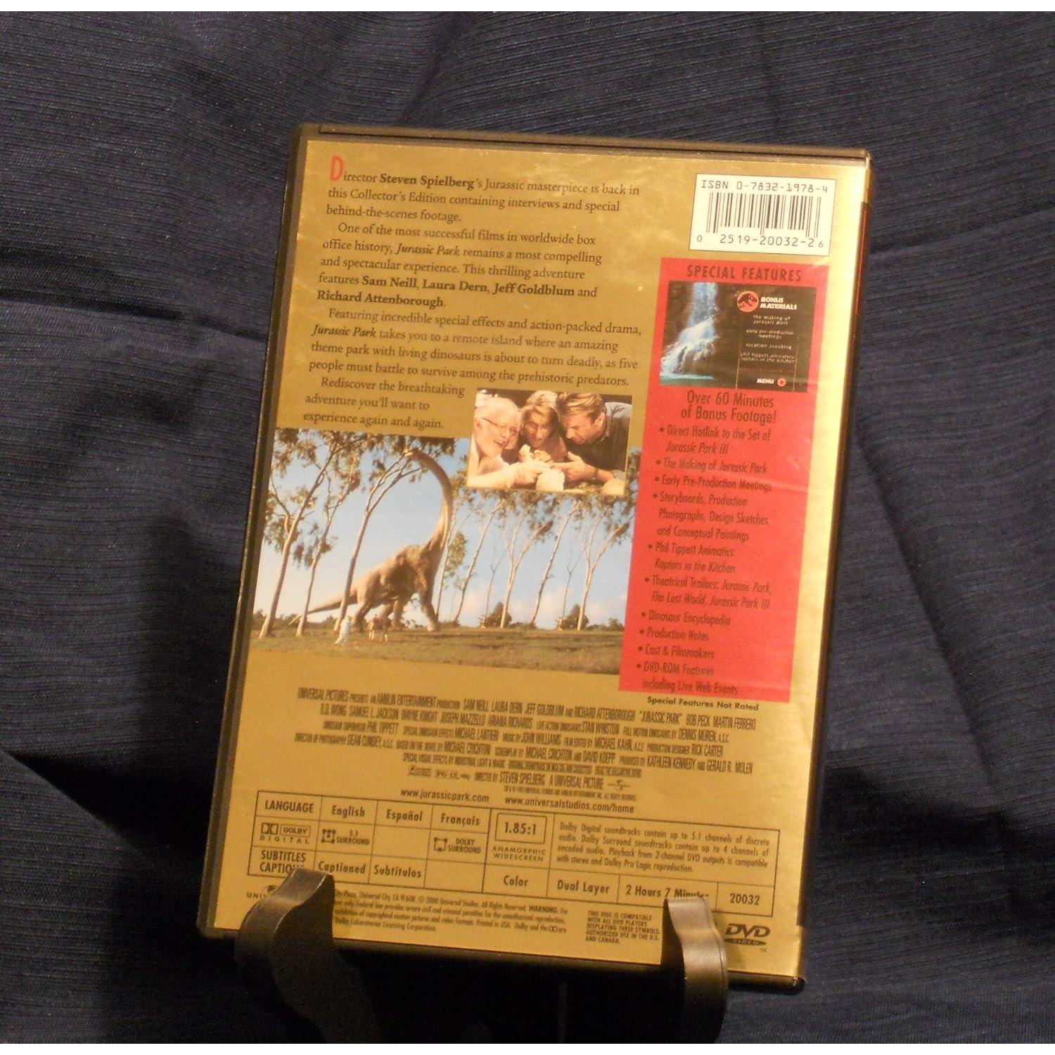 Película Parque Jurásico Edición de Coleccionista DVD Universal