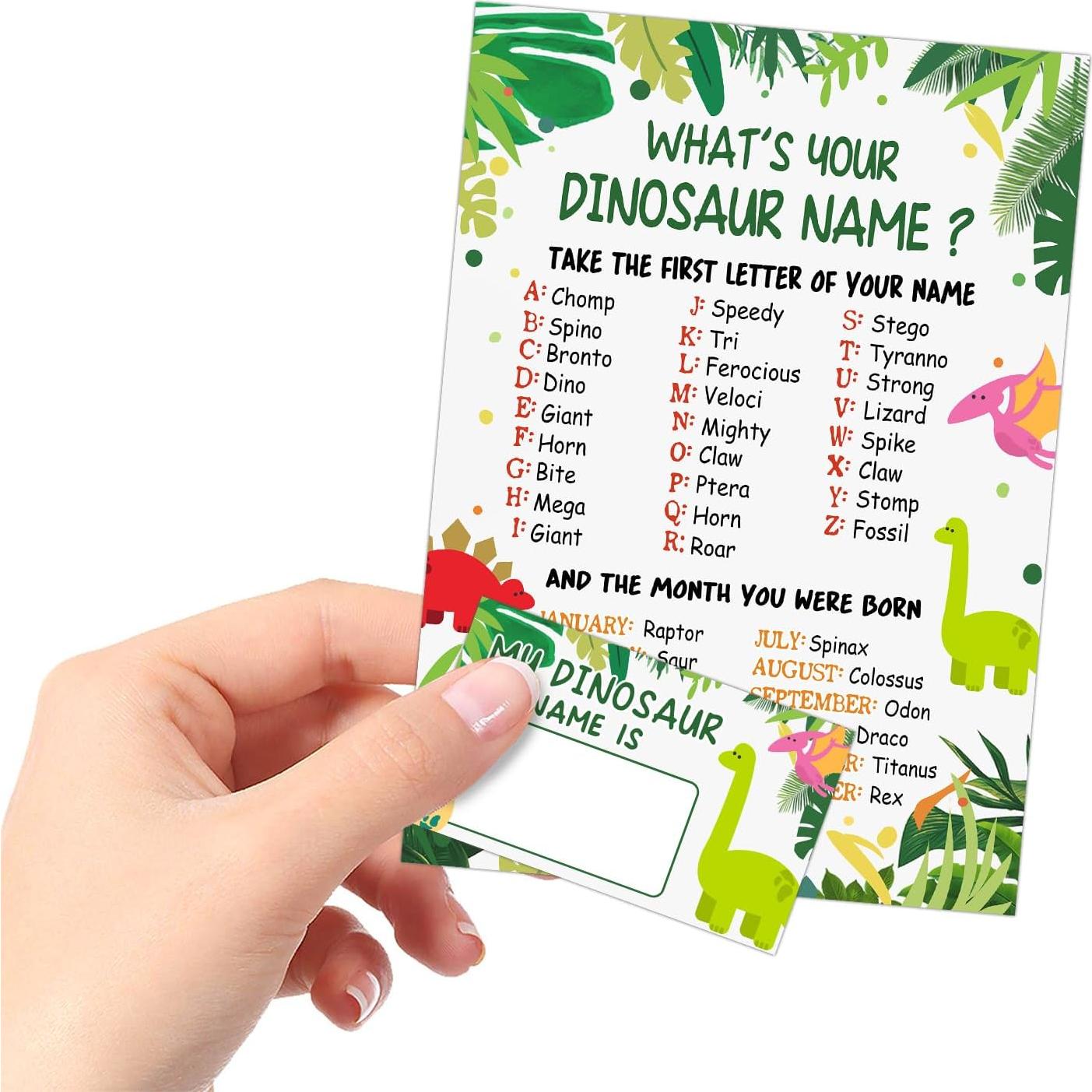 Juego de Nombres de Dinosaurios ALodr con 30 Tarjetas y Cartel