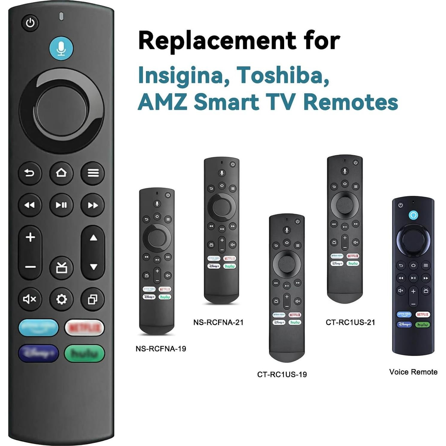 Control Remoto por Voz OROSAUR para Smart TV Insignia/Toshiba