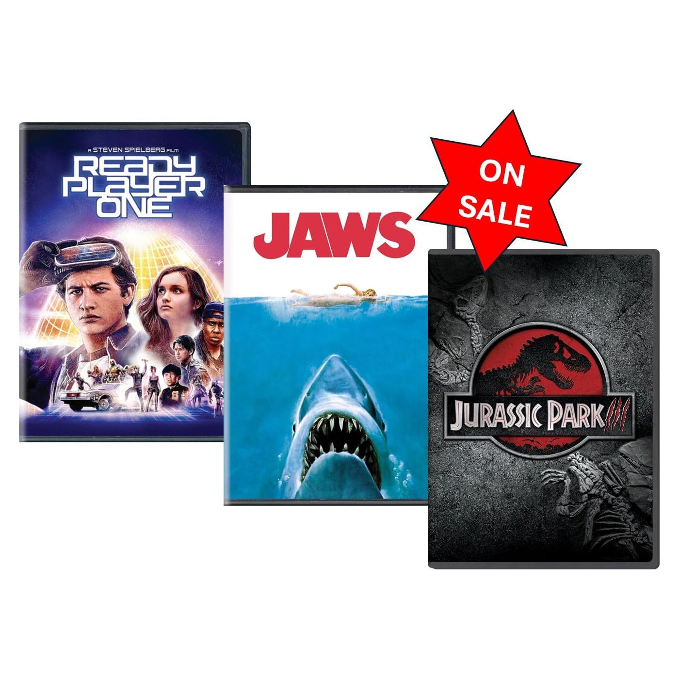 Pack de 3 DVDs Steven Spielberg: Ready Player One, Jaws, Jurassic Park III