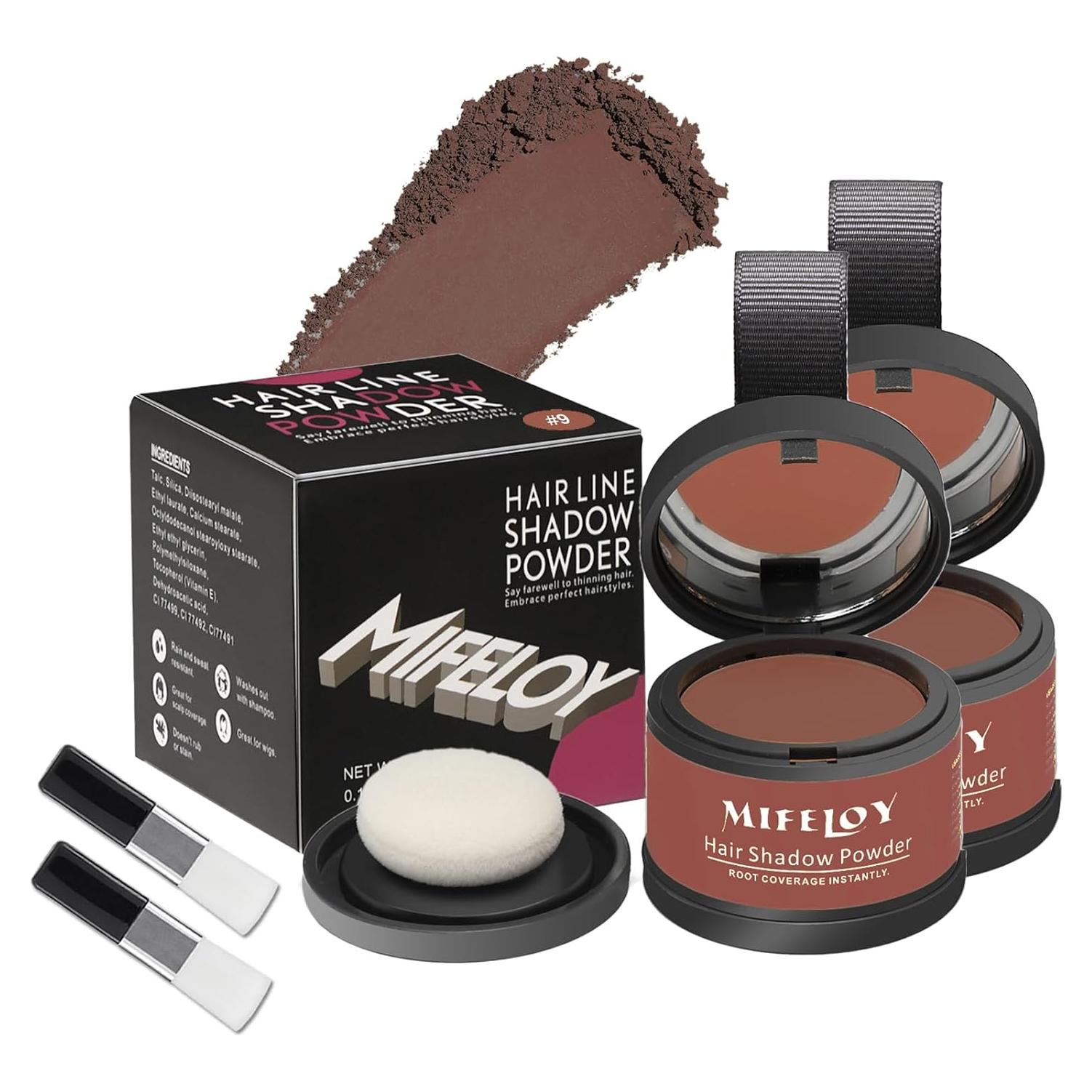 Paquete de 2 Polvos de Sombra para Raíces Mifeloy Castaño