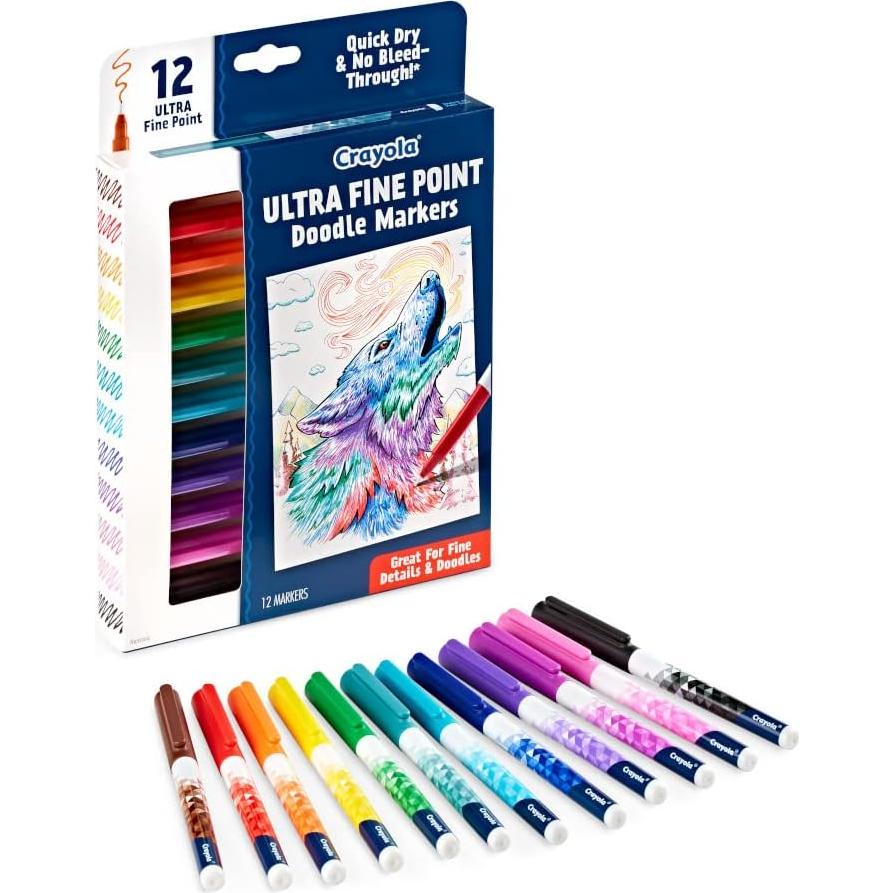 Marcadores Crayola Ultra Fina 12 Piezas Tinta Permanente
