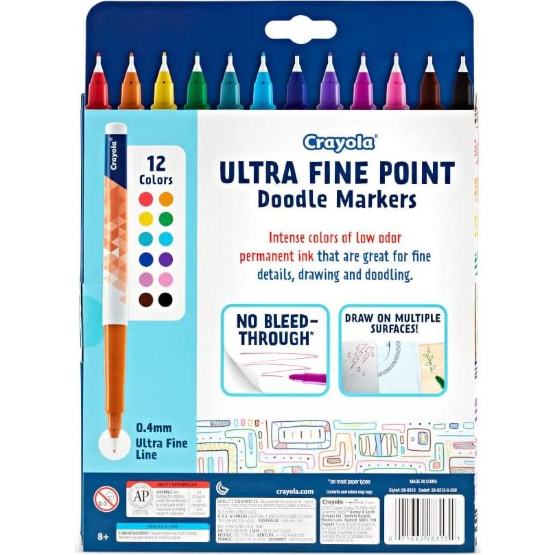 Marcadores Crayola Ultra Fina 12 Piezas Tinta Permanente