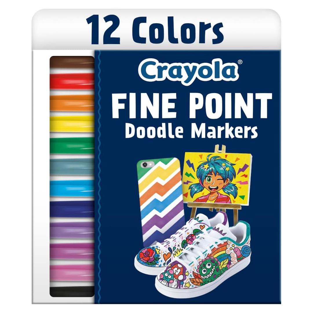 Marcadores Crayola Punta Fina 12 Colores Sin Sangrado
