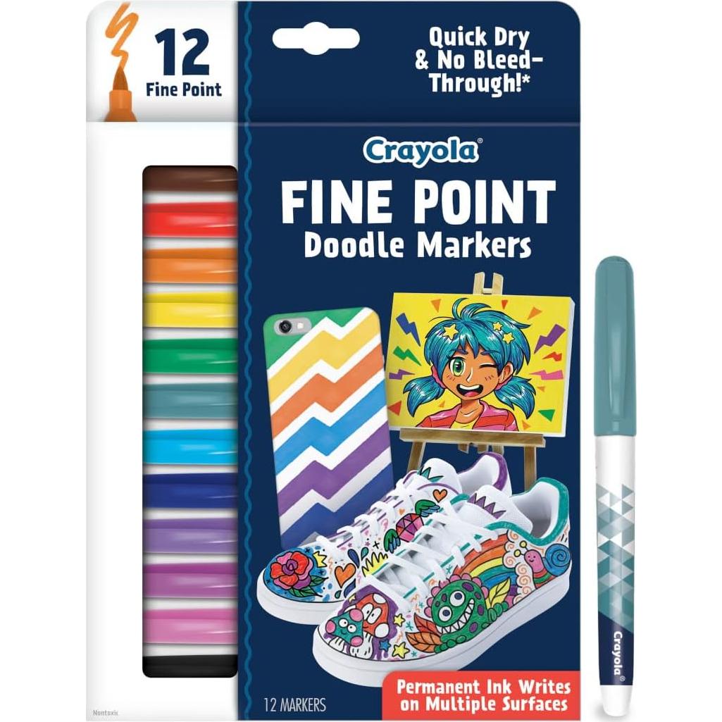 Marcadores Crayola Punta Fina 12 Colores Sin Sangrado