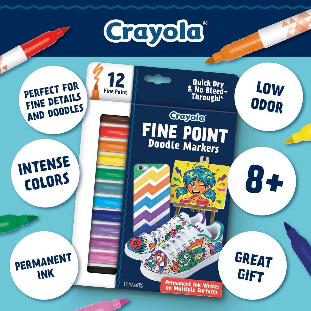 Marcadores Crayola Punta Fina 12 Colores Sin Sangrado