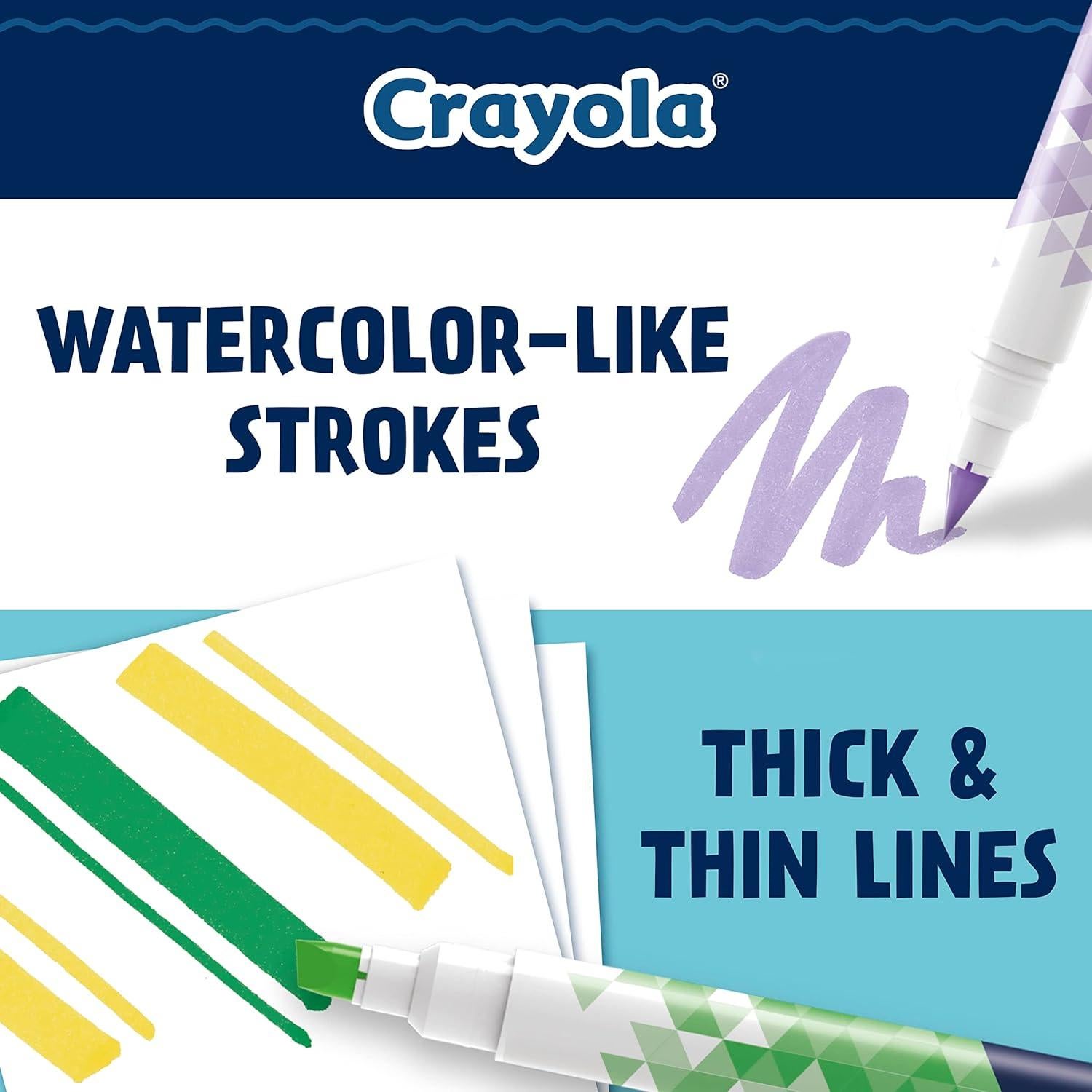 Marcadores Crayola Doble Punta Chisel y Pincel 12 Colores