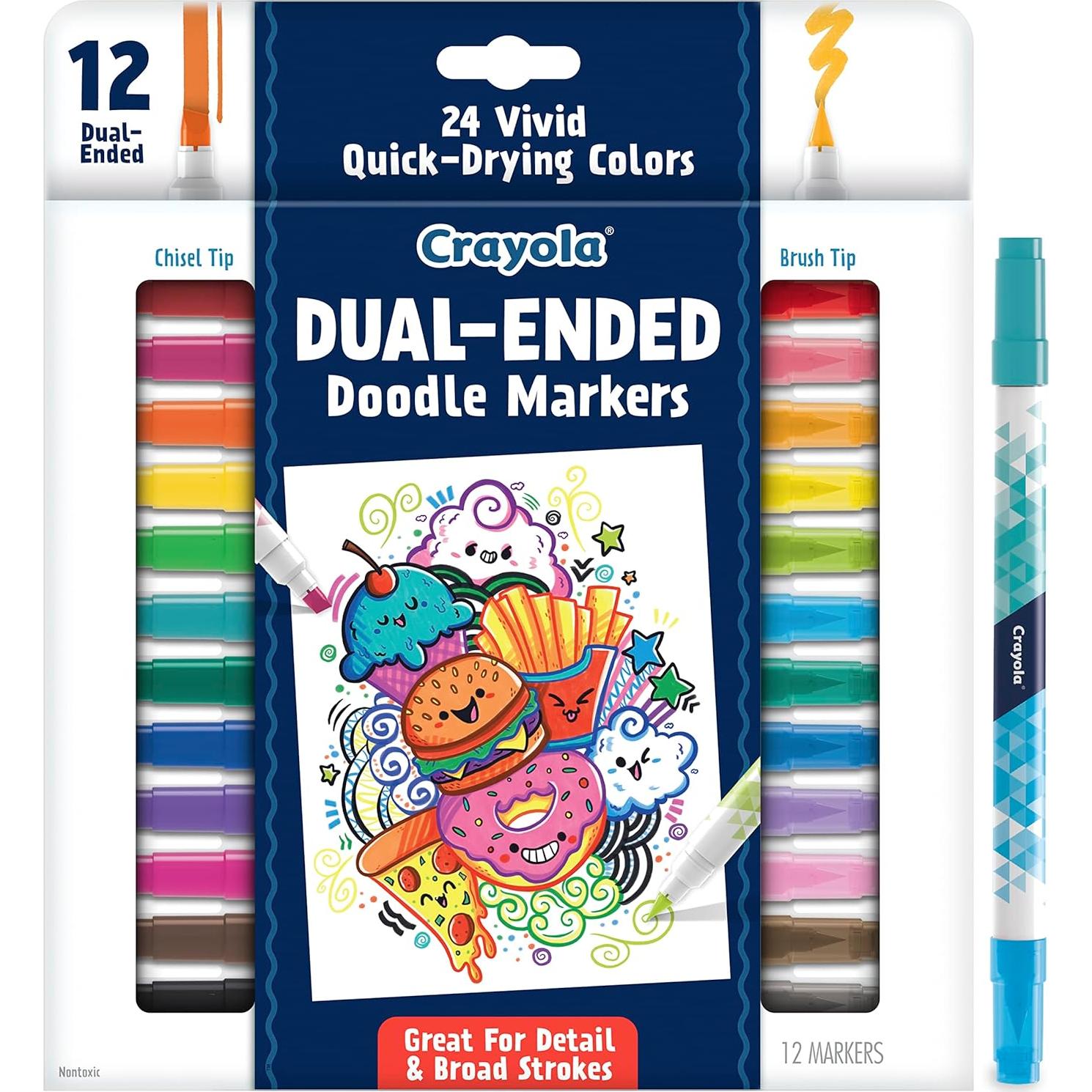 Marcadores Crayola Doble Punta Chisel y Pincel 12 Colores