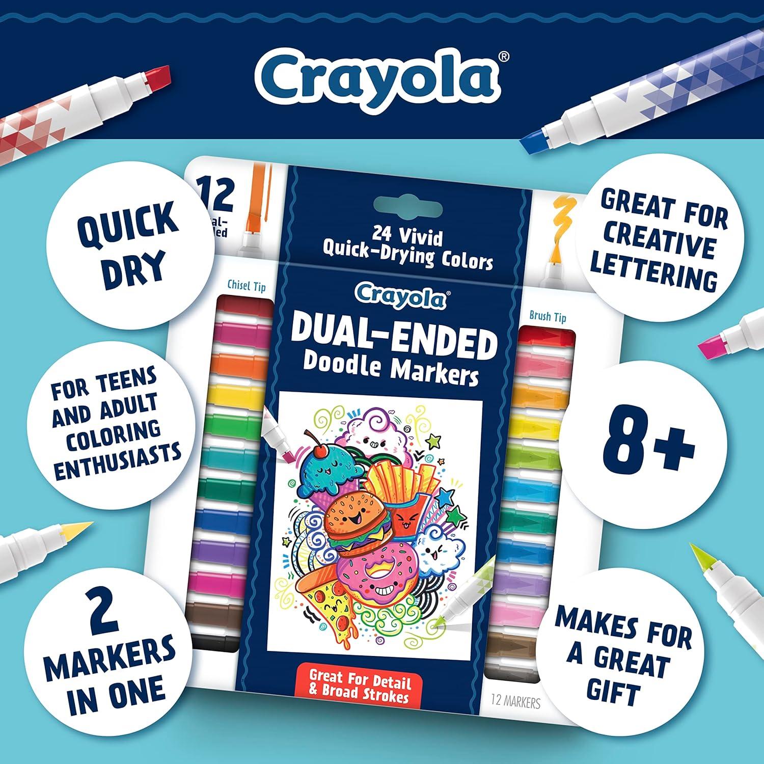Marcadores Crayola Doble Punta Chisel y Pincel 12 Colores