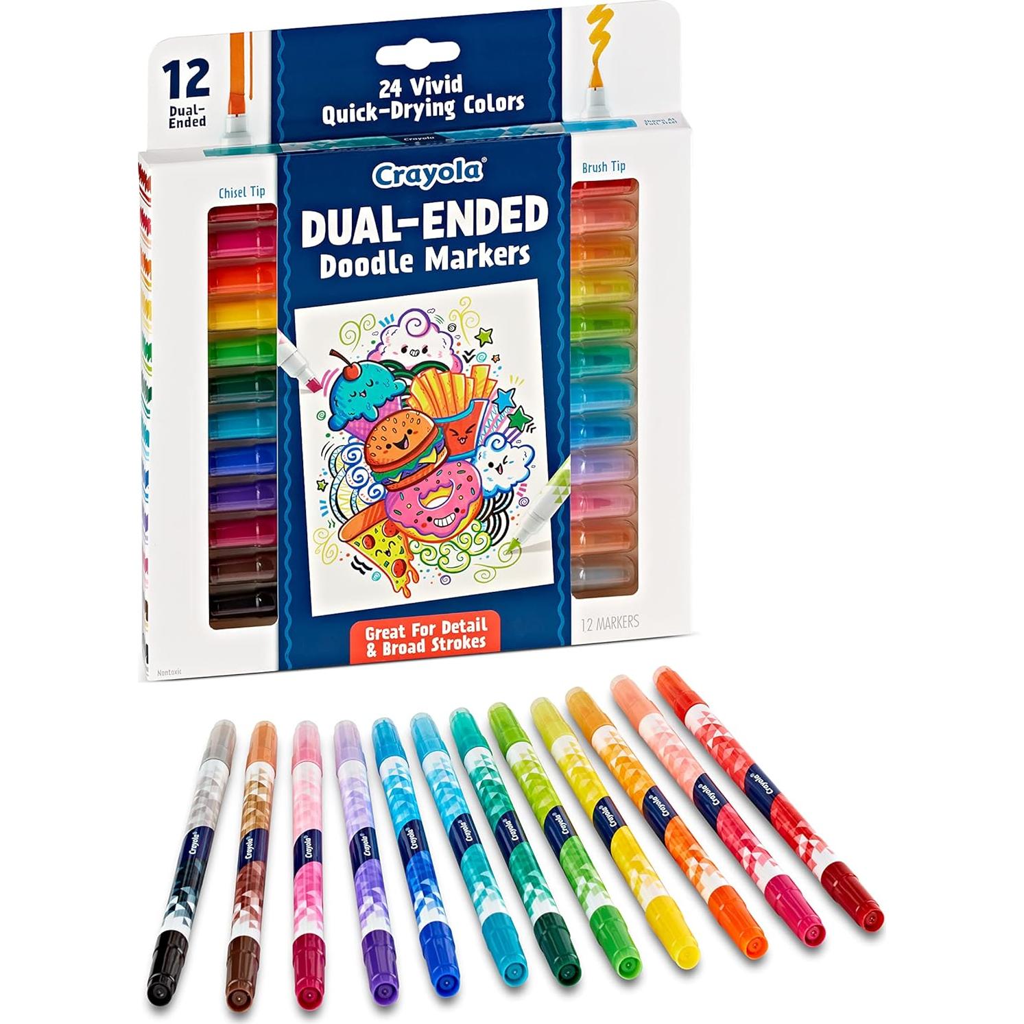 Marcadores Crayola Doble Punta Chisel y Pincel 12 Colores