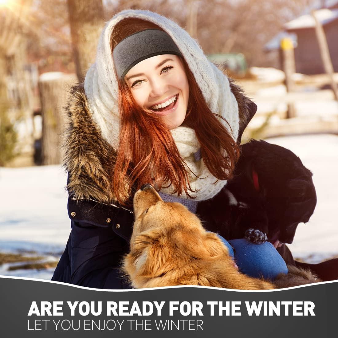 Calentador de Oídos JOEYOUNG de Forro Polar Negro para Invierno