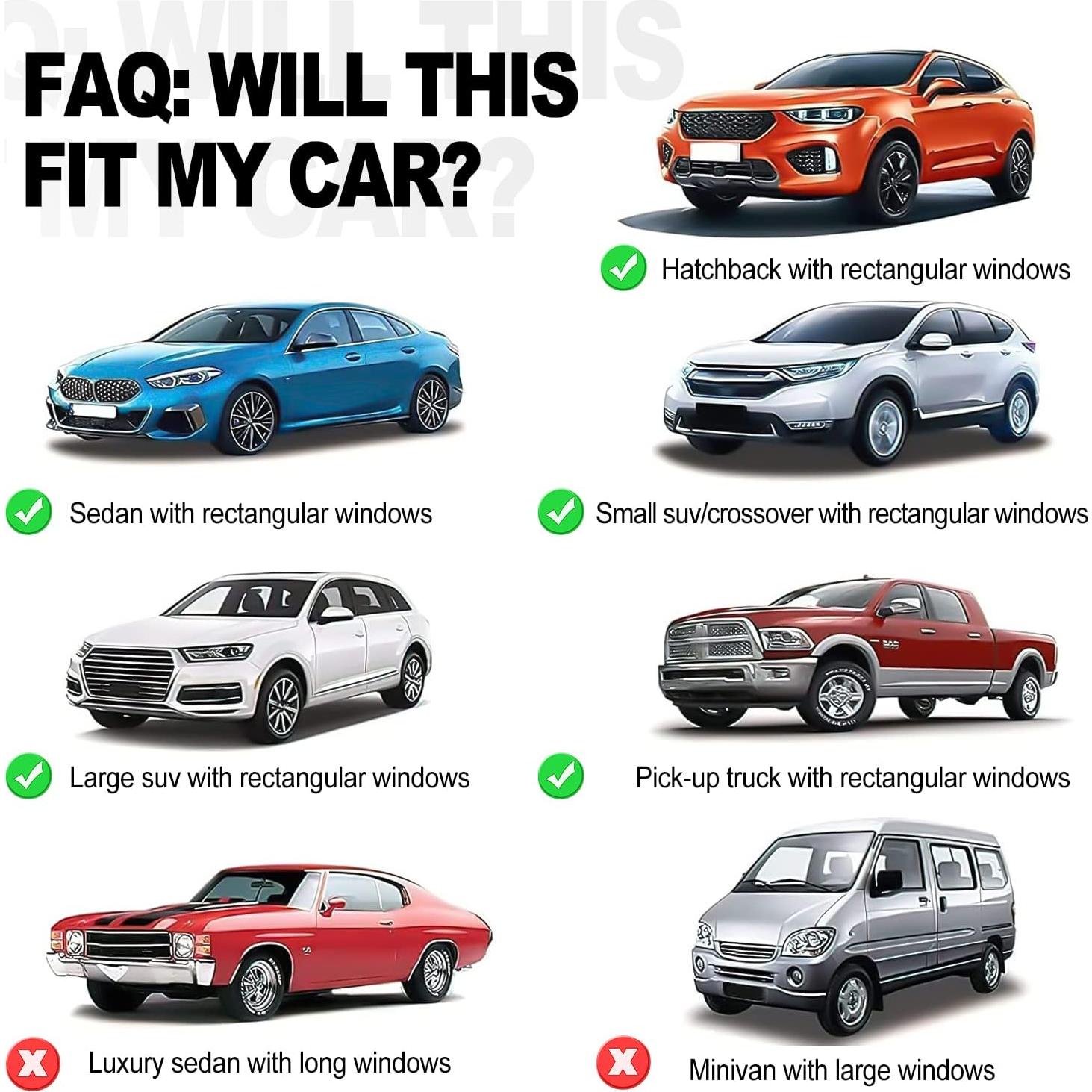 Cortinas de Ventana para Auto PEYOU 2 Piezas UV Transpirables